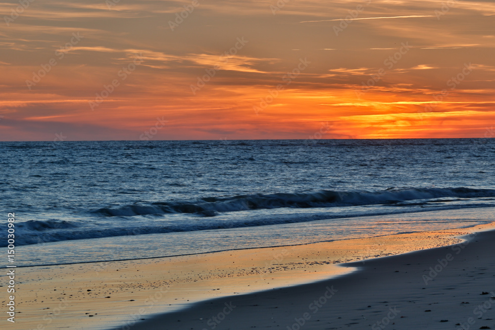 Sunset on the beach of Rota