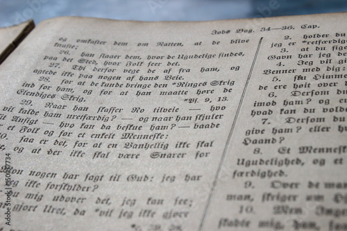 Very Old Book close up - Danish Bible