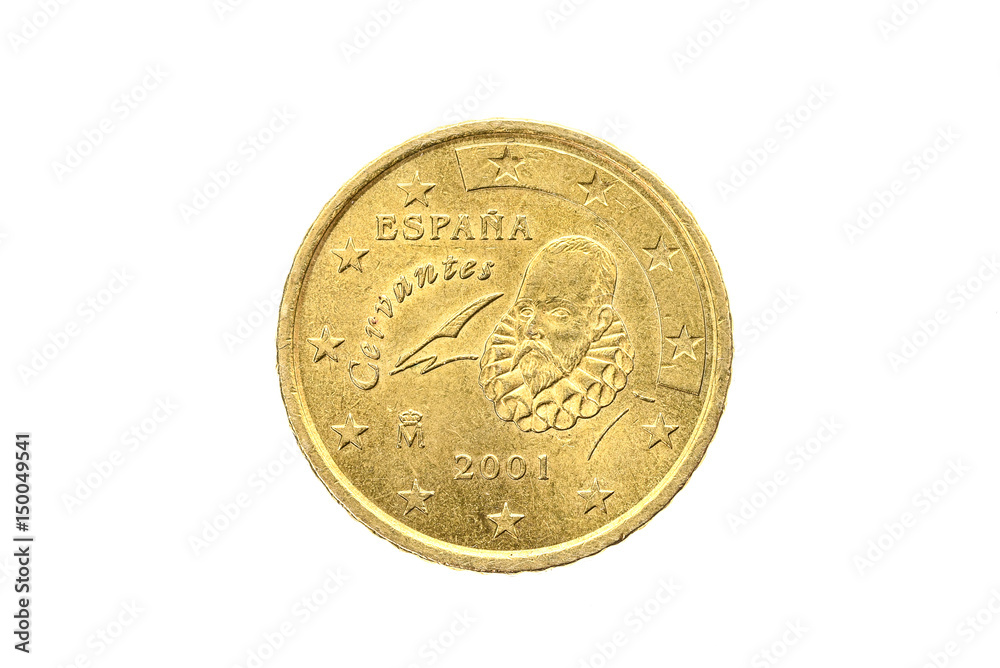 Old used and worn out 50 cents coin. Old used and worn out 50 cents coin.