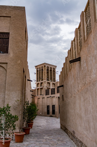 Old town in Dubai, Bastakiya district, Al Fahidi historical neighbourhood