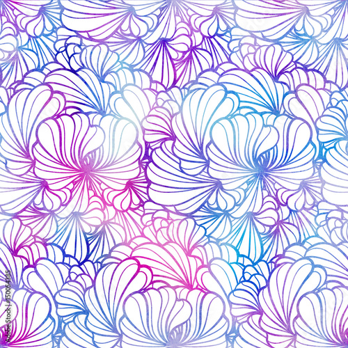 Abstract floral petals seamless pattern