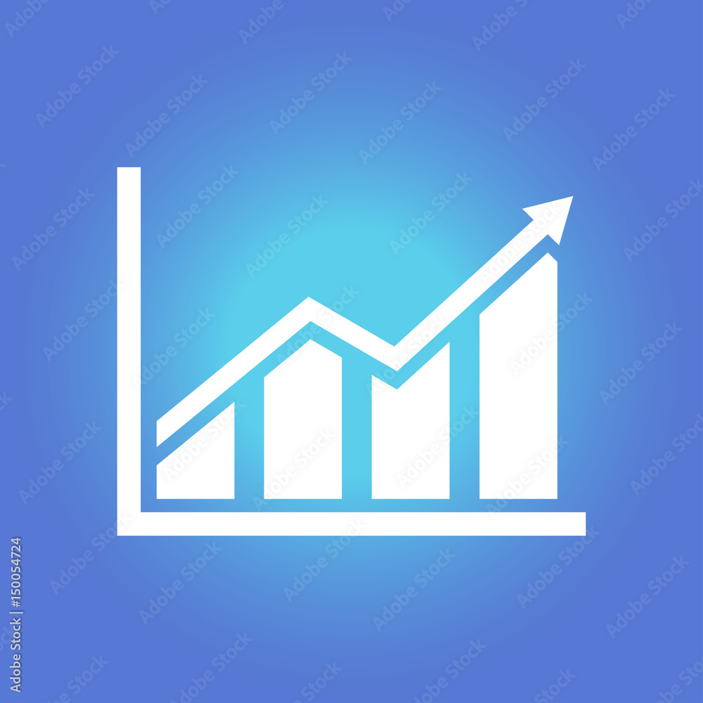 Infographic. Chart icon. Growing graph simbol. Flat design style. Infographic. Chart icon. Growing graph simbol. Flat design style.