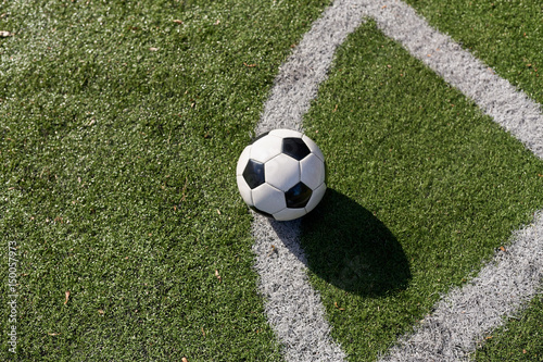 soccer ball on football field © Syda Productions