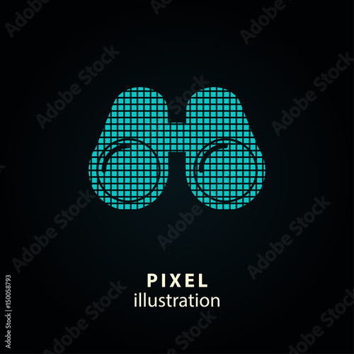 Binocular - pixel illustration.