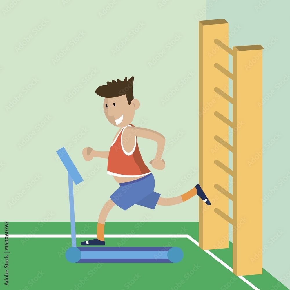 Fototapeta premium a man on a treadmill
