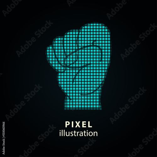 Hand - pixel illustration.