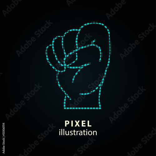 Hand - pixel illustration.