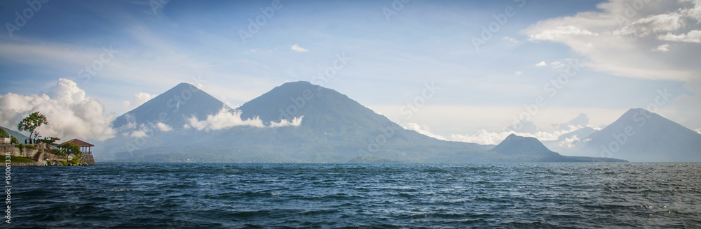 Panoramic view of lake in Guatemala