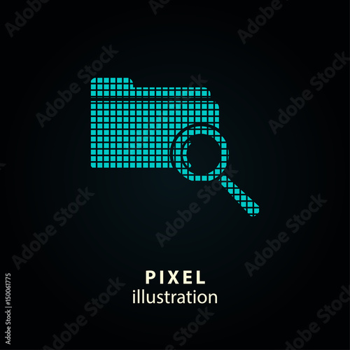 Search - pixel illustration.