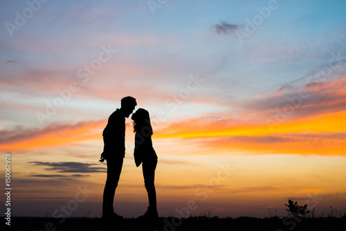 Silhouette Couple in love.