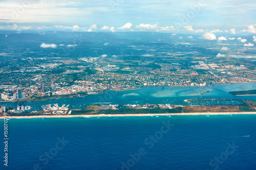 Aerial and panoramic view of Golden Coast  Australia 