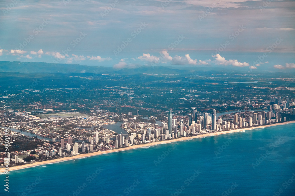Aerial and panoramic view of Golden Coast, Australia Aerial and panoramic view of Golden Coast, Australia