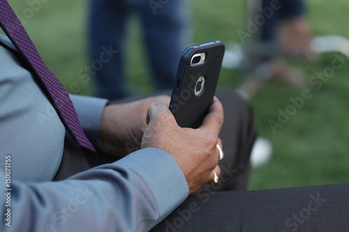Male Model hands with cell phone