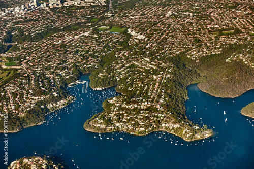 Photography Aerial view on Sydney, Double bay harbourside area