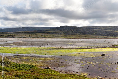 Low tide in a Fishing peninsula on the тorthern Arctic Ocean