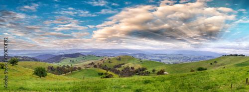 Panoramic view of Australian countryside at sunset  New South Wales