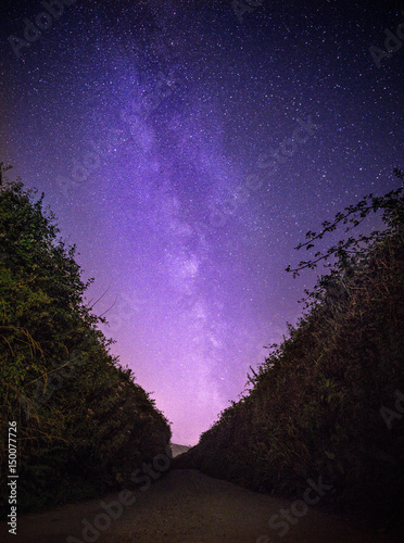 Starry night in Cornwall, England photo