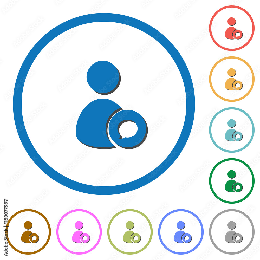 User comment icons with shadows and outlines User comment icons with shadows and outlines
