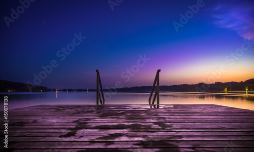 Magenta and elegant sunset over Lake photo