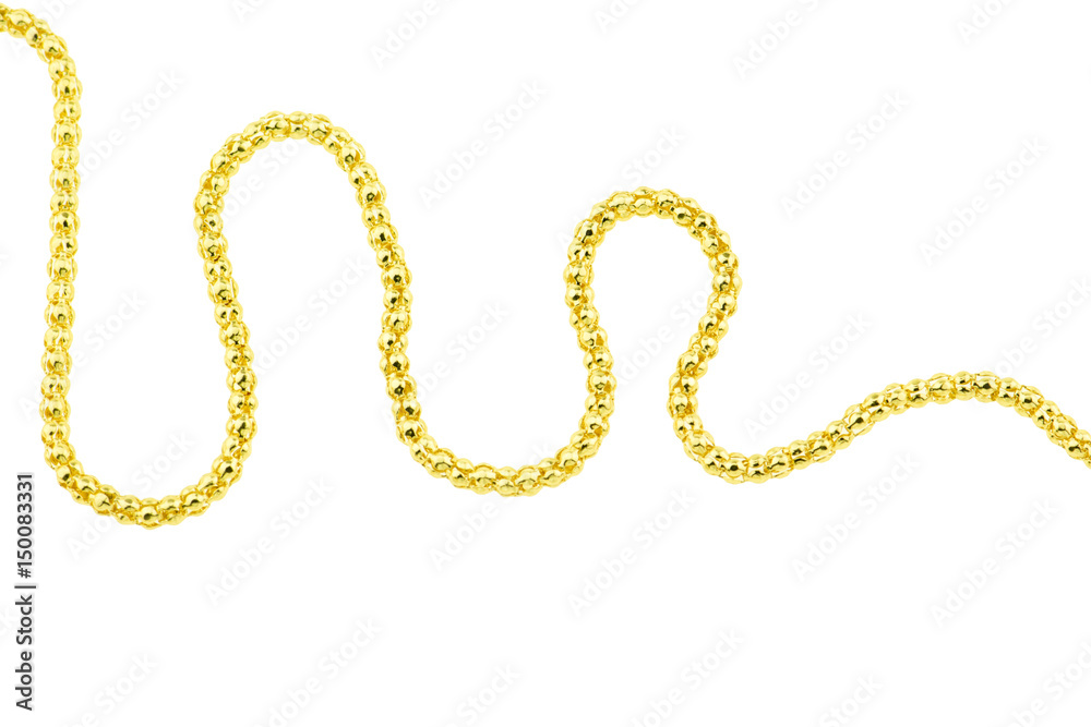 Gold necklace isolated on white background Gold necklace isolated on white background