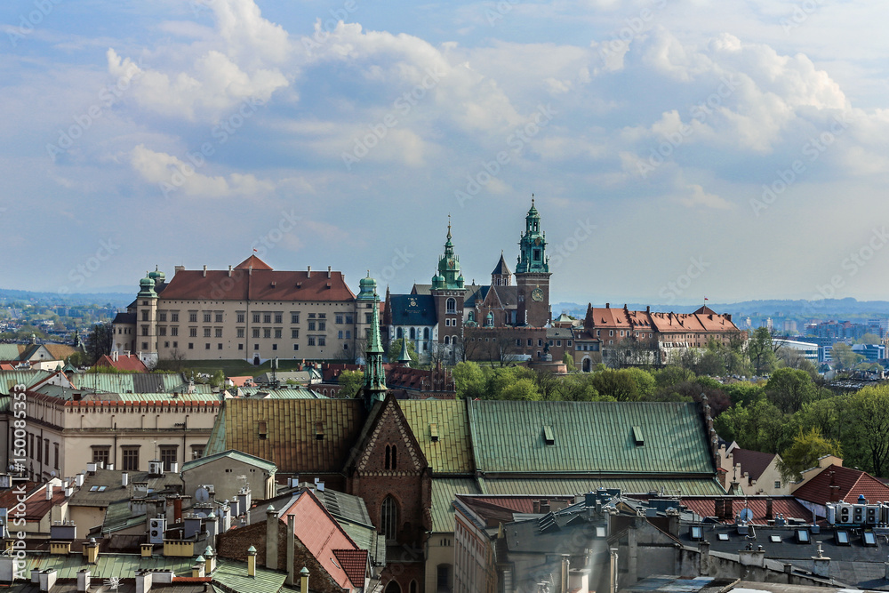 Obraz premium Schloss und Kathedrale in Krakau