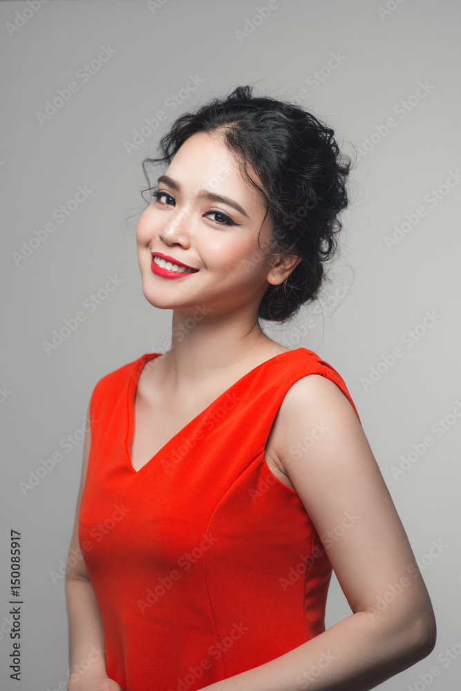 Fashion portrait of asian woman with elegant hairstyle. Perfect makeup. Fashion portrait of asian woman with elegant hairstyle. Perfect makeup.