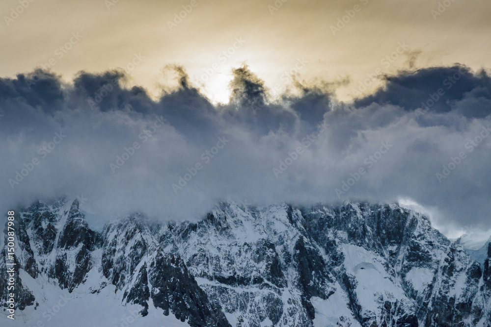 Clouds Cover Andes Mountains El Chalten Argentina