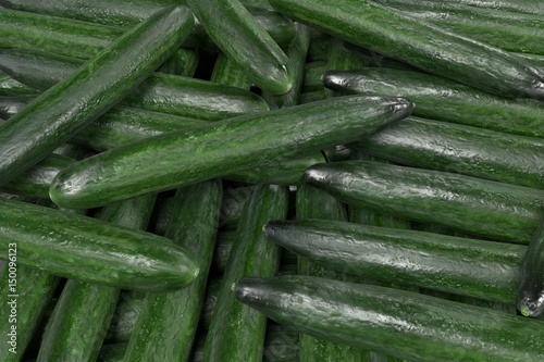 realistic 3d render of cucumbers