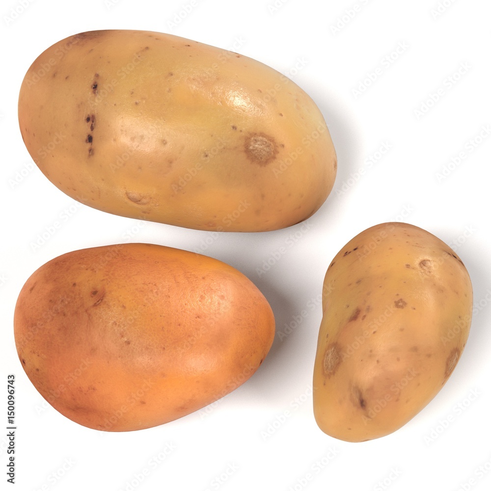 realistic 3d render of potatoes realistic 3d render of potatoes