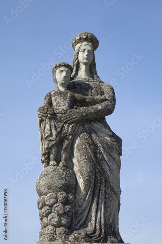 statue of the Virgin Mary with the baby Jesus Christ   Religion  faith  eternal life  God  the soul concept 