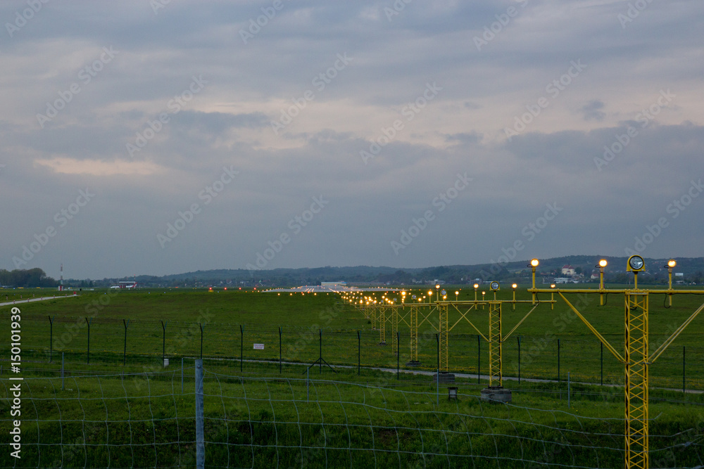 Flight security lights and landing strip