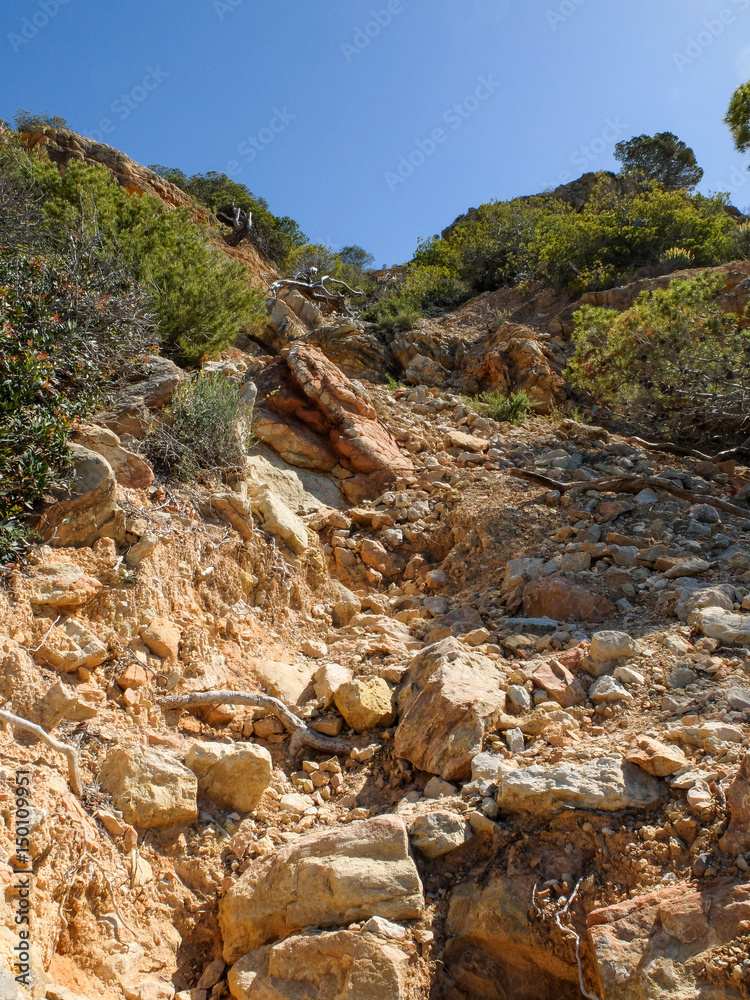 Steilküstenwand bei Peguera, Mallorca, Spanien, Europa Steilküstenwand bei Peguera, Mallorca, Spanien, Europa