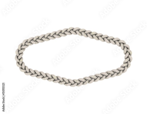 Braided frame in abstract form. Isolated on white background.