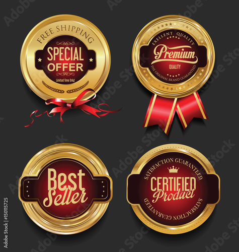 Retro vintage premium quality badges and labels collection