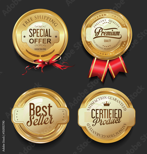 Retro vintage premium quality badges and labels collection