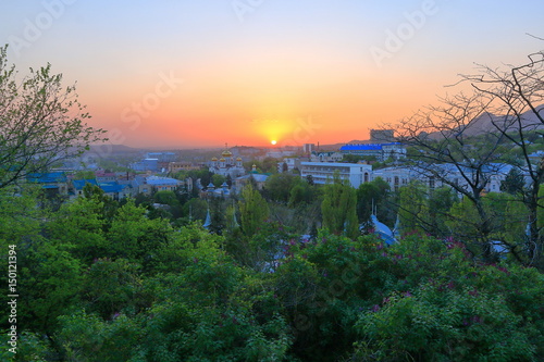 Beautiful sunset over the city of Pyatigorsk, Russia. HDRI