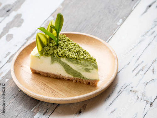 Obraz na płótnie Matcha cake, Dessert from green tea w salonie