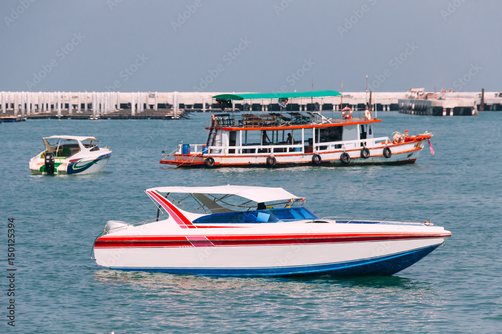 Sideview Bowrider Boat in Gulf of Thailand Sideview Bowrider Boat in Gulf of Thailand