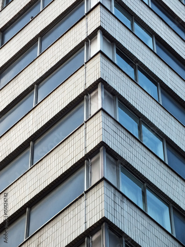 details of modern office building windows