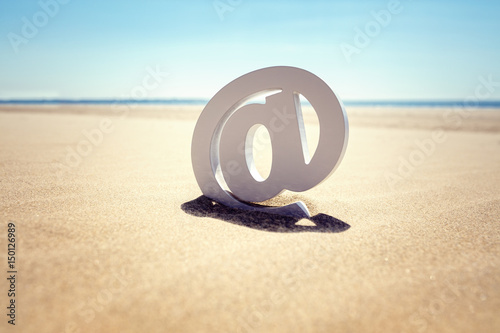 At the beach email concept