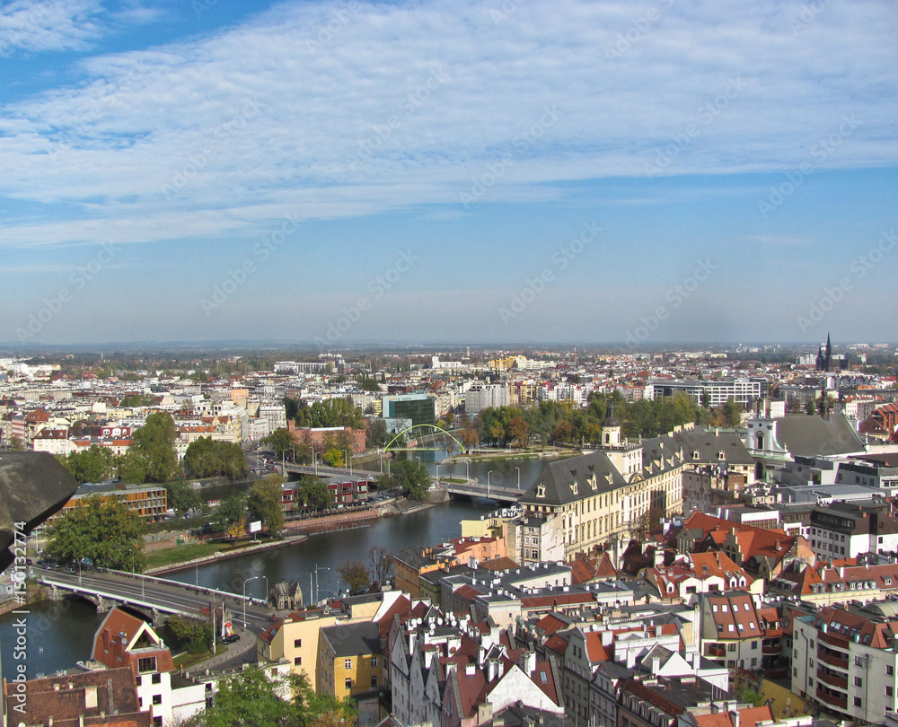 View of the city from St. Mary Magdalene Church, Wroclaw, Poland