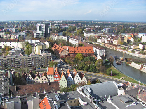 View of the city from St. Mary Magdalene Church, Wroclaw, Poland