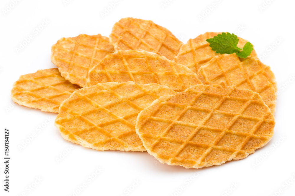Sweet waffle on the white background. Sweet waffle on the white background.