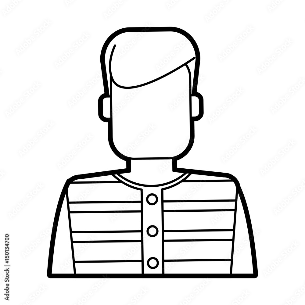 faceless man with striped shirt icon image vector illustration design 
