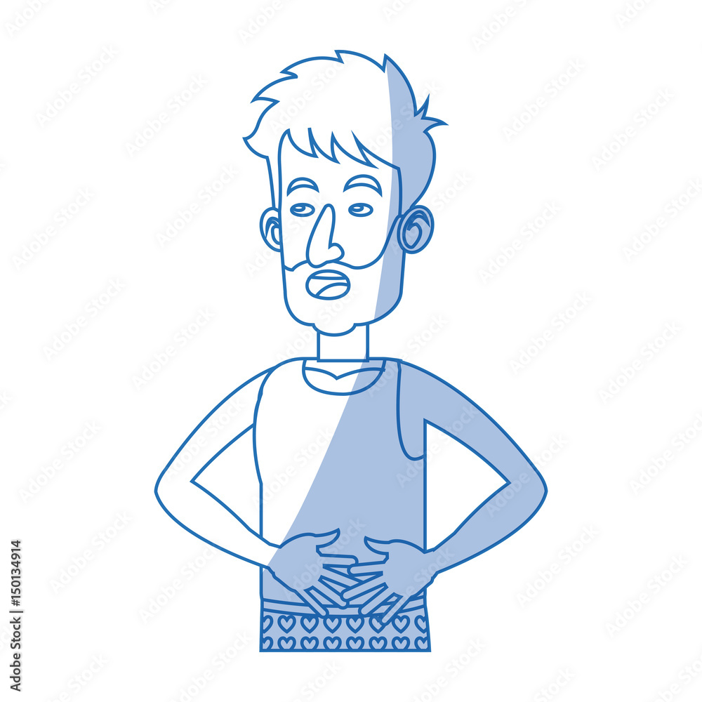 character man untidy with clothes sleep vector illustration design