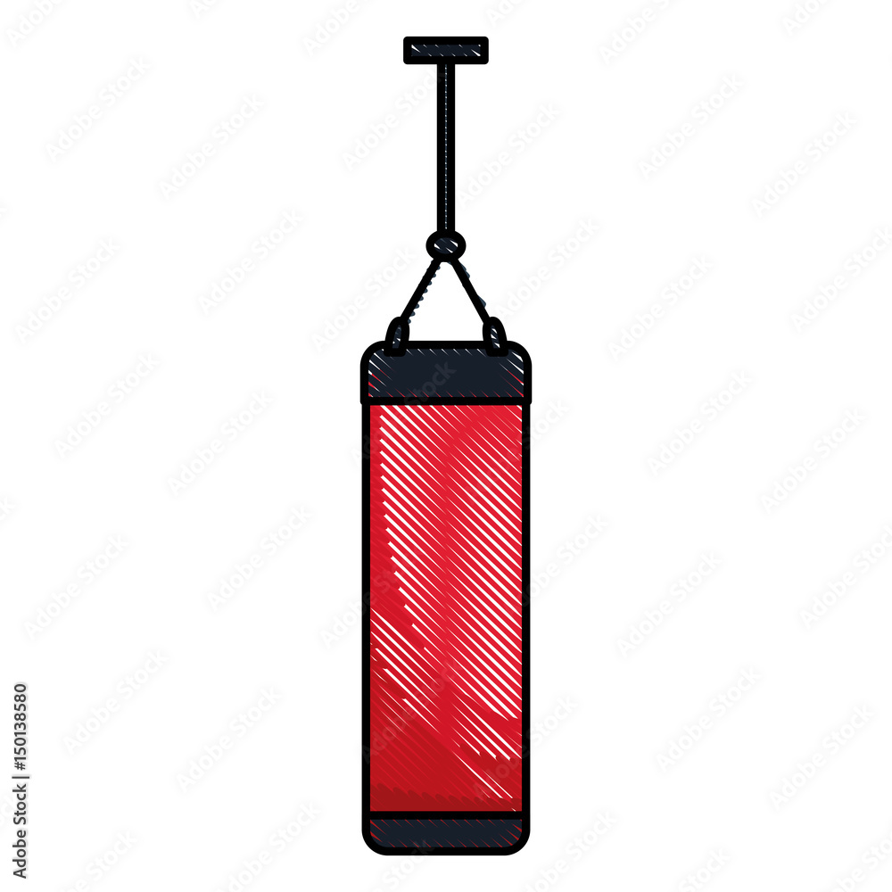 drawing push bag boxing sport equipment vector illustration drawing push bag boxing sport equipment vector illustration