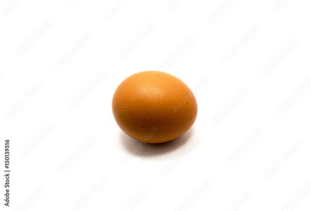 Single brown chicken egg isolated on white background Single brown chicken egg isolated on white background
