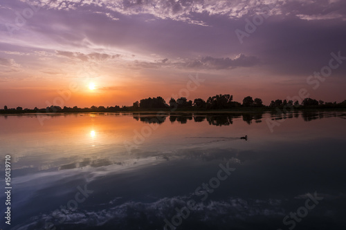 Sunset on river Mincio