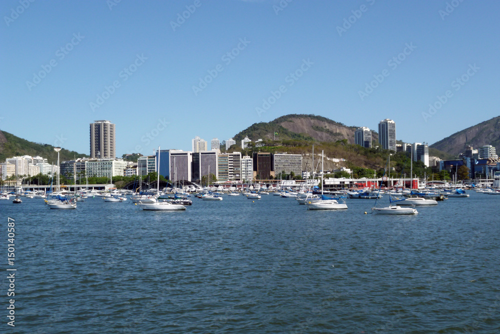 Boats at the Botafogo Marina in Rio de Janeiro