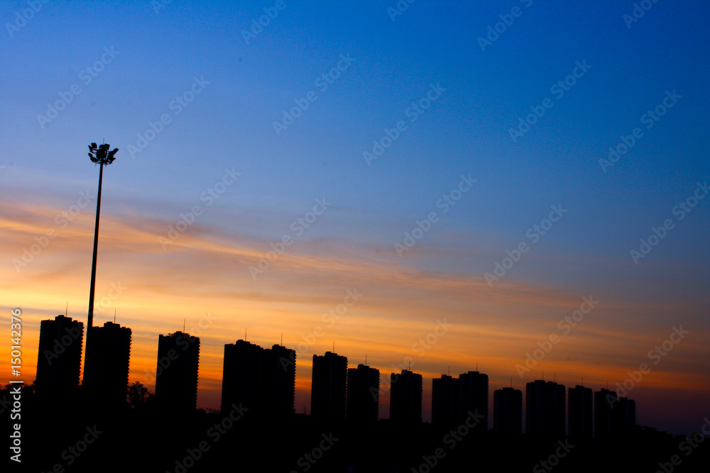 Evening sky sunset light reflecting water Evening sky sunset light reflecting water